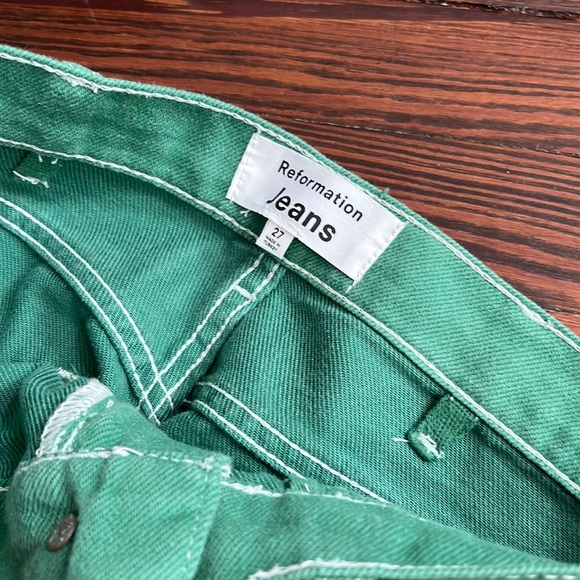 Reformation - Grass - Cowboy High Rise Straight Leg Jeans - sz 27 - Picture 6 of 6